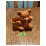 Ceramic Bear Planter Figurine USA 811 Glossy Orange