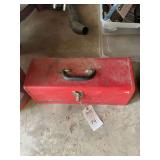 Waterloo Red Metal Tool Box with Assorted Hand Tools