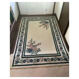 Floral Pattern Area Rug with Dark Border