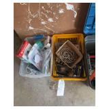 Assorted Hardware, Plumbing Supplies, and Electrical Switches in Bins