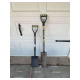 Lot of Two D-Handle Shovels including Contractor Choice and Professional Models