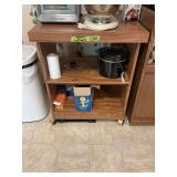 Rolling Kitchen Cart with Small Appliances and Contents