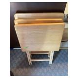 Wooden Folding Tray Tables Set