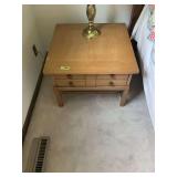Wooden End Table and Round Side Table Lot