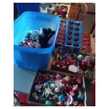 Assorted Holiday Ornament Collection with Storage Boxes and Tub