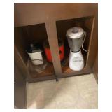 Assorted Small Kitchen Appliances Including Oster Blender and Slow Cooker