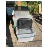 Assorted Plastic Storage Totes and Bins, Set of Four