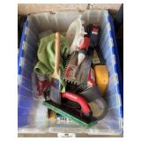 Assorted Painting and Drywall Hand Tools Lot with Storage Tote
