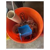 Orange Bucket with Assorted Hardware and Supplies