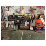 Assorted Workshop Hardware, Tools, and Supplies Lot with Gojo Dispenser