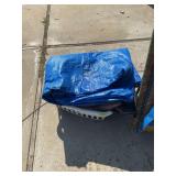 Blue Tarp and Laundry Basket Lot
