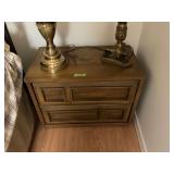 Wooden Two Drawer Nightstand with Paneled Drawer Fronts