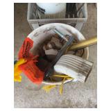 Assorted Hardware and Materials in Bucket Lot