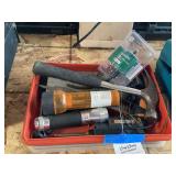 Assorted Hand Tools and Hardware Lot in Tray