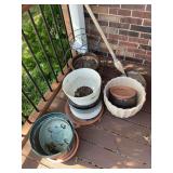 Assorted Garden Planters and Plant Stands Lot