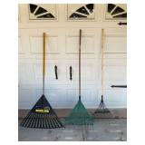 Assorted Yard Rakes Lot of Three