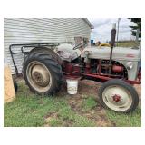 Ford 8N Utility Tractor with Red and Grey Paint Scheme