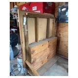 Custom Built Wooden Storage Cart with Hinged Panels and Casters
