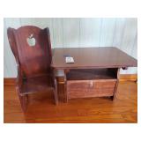 Childrens Wooden Table and Chair Set with Apple Cutout