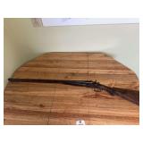 Double Barrel Shotgun with Wood Stock and Engraved Hammers