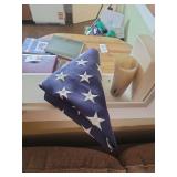 Folded United States National Flag with Embroidered Stars