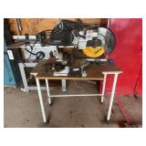 Kobalt Miter Saw on Rolling Work Table