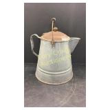 Huge Old Farm Kitchen Coffee Pot Primitive Grey