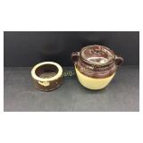 Stoneware Bean Pot & Stone Ware Bowl