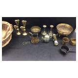 Brass Pieces, Silverplate Candle Holders, Misc