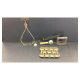 Ice Tong, Oil Can, Meat Wheel Press, Cast Iron