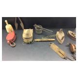 Wood Pulleys, Irons, Food Press, Scale