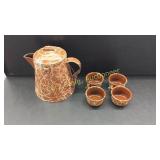 Granite Enamelware Coffee Pot With 4 Cups