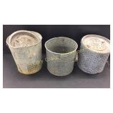 3 Galvanized Minnow Buckets