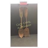 2 Cast Iron Spoon and Fork