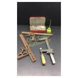 Clamps, oil can, bits