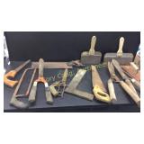 Misc hand saws and tools