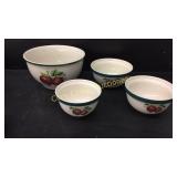 Apple nesting bowls, canister set, plates, b