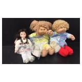 Cabbage Patch dolls, hot wheels track, matchbox
