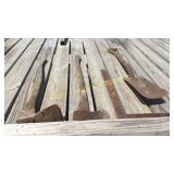 Primitive tool, axe, square level and spade