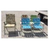 4 retro outdoor chairs and 1 patio chair