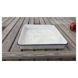 Enamel pan. Does have a hole