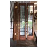 Double french doors with beveled glass and framing