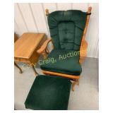 Oak Gliding Chair With Ottoman