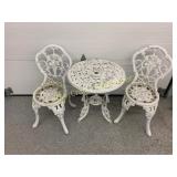 Iron Patio Set Table & Two Chairs