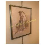 Tiger print in frame, 23"x29", signed by Julie.