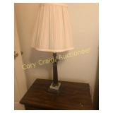 Matching pair of brass table lamps w/