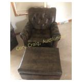 Jamison Leather Match Chair w/ ottoman. (Sherman)