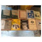 Assortment of old tractor & implement manuals,