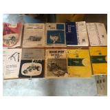 Assortment of old tractor & implement manuals,