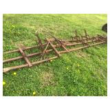 Old 3 Section Spike Tooth Harrow,